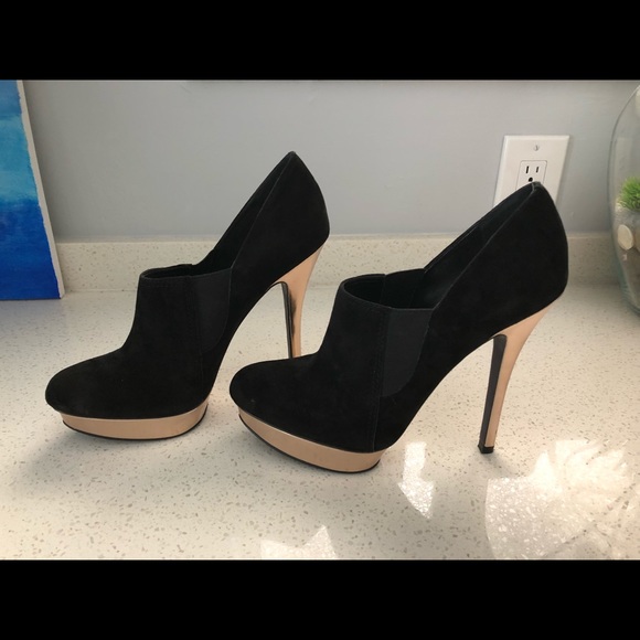 Rachel Roy suede black platform booties rose gold - Picture 4 of 8